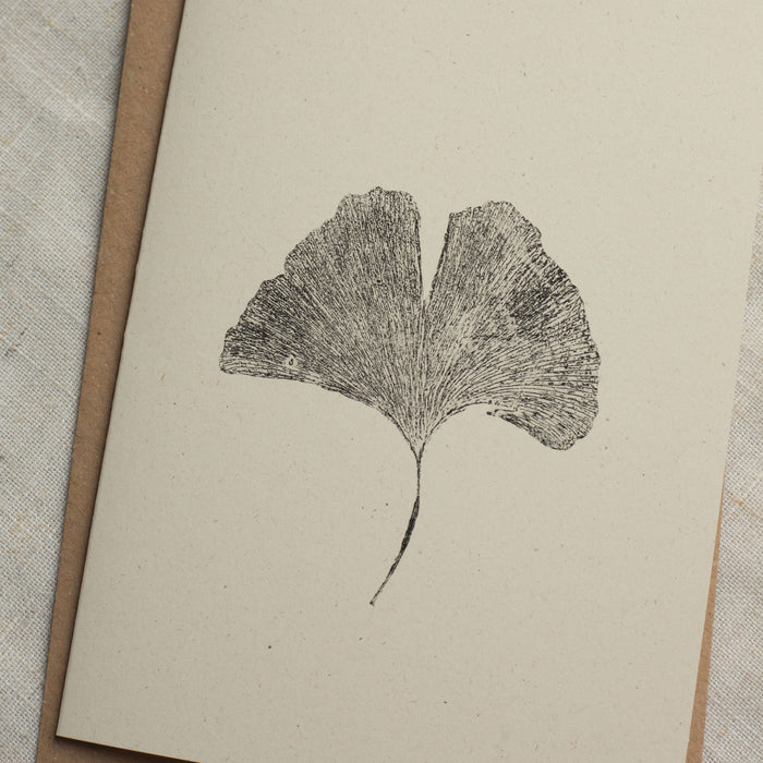 Ginkgo Leaf Greeting Card A6 Recycled Card 