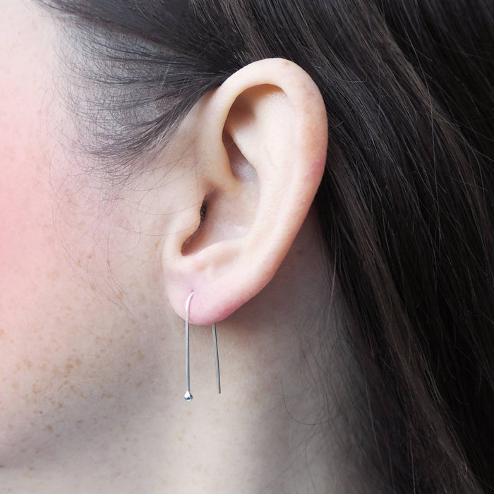 Minimalist U Shaped Silver Earrings