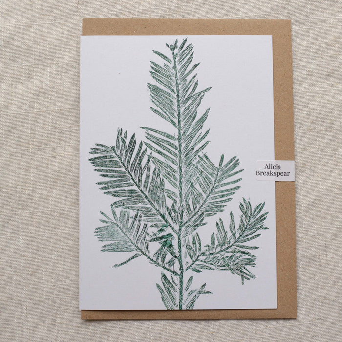Botanical Yew Tree - Recycled Card 