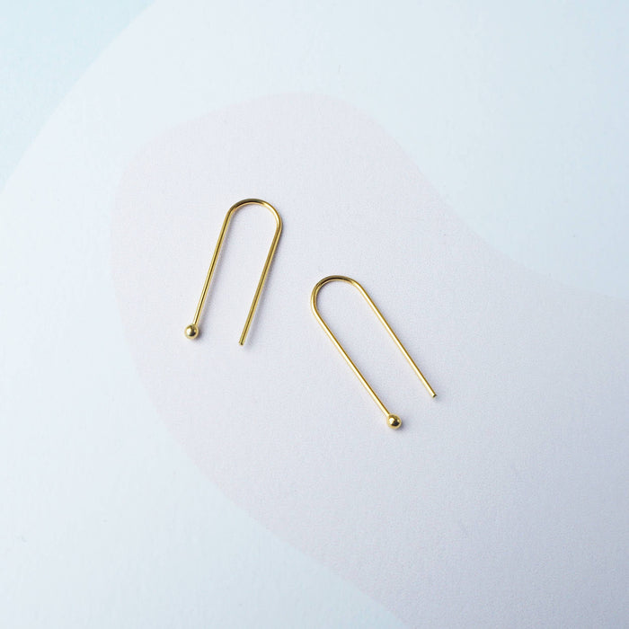 Arc Earrings Gold Small , minimalist U shaped earrings