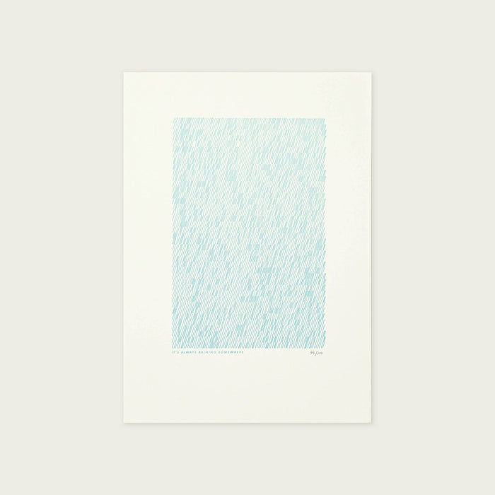 A4 Limited Edition Rain Letterpress Print