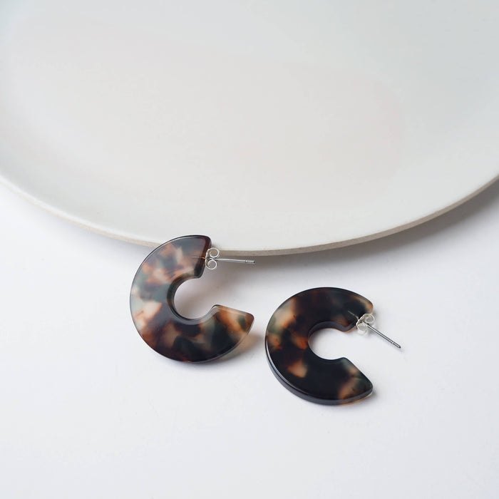 Foret Statement Acetate Resin Hoop Earrings