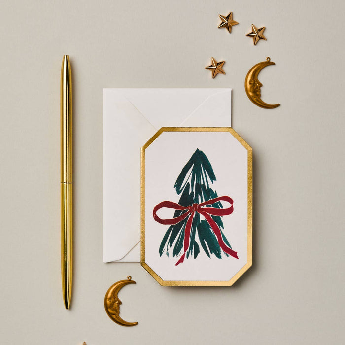 CHRISTMAS TREE BOTANICAL DIE CUT MINI CARD