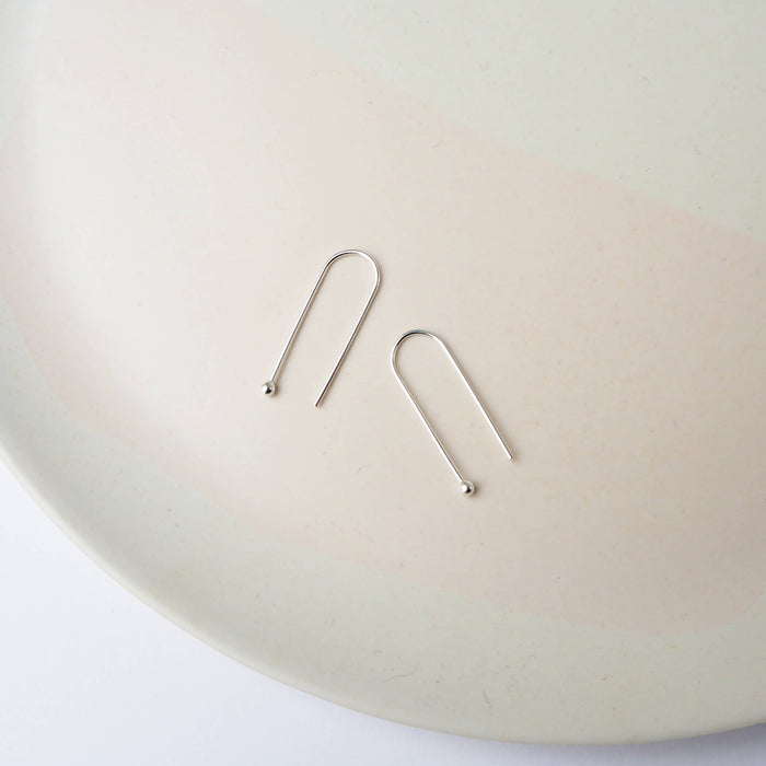 Minimalist U Shaped Silver Earrings
