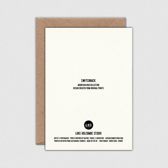 Switchback Individual Card (A6) Cycling Mountains Road