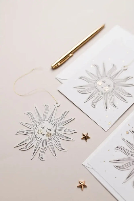 SUNFACE PAPERCUT DECORATION CHRISTMAS HOLIDAY CARD