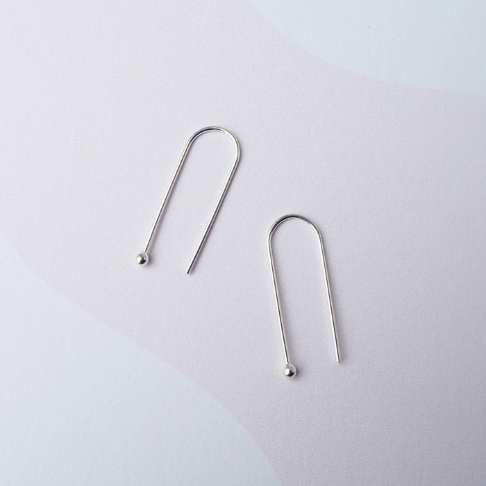Minimalist U Shaped Silver Earrings