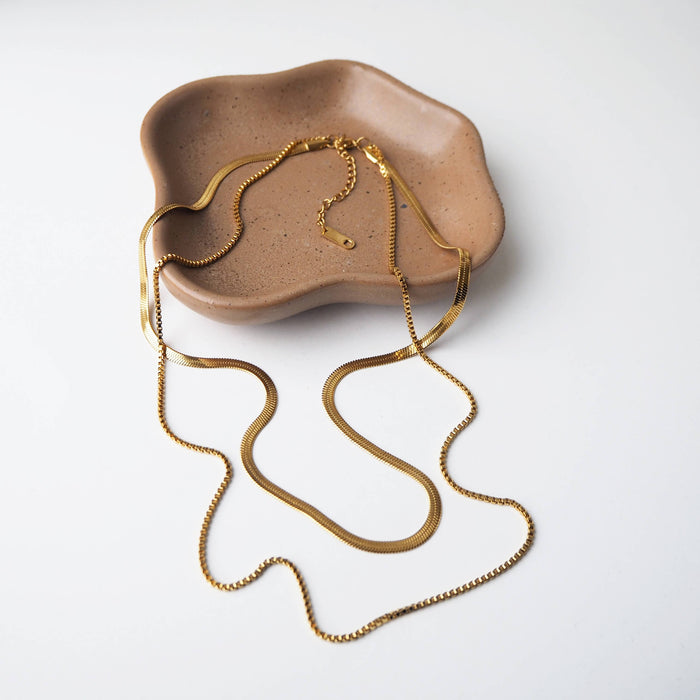 Gold Plated Layered Chain Necklace