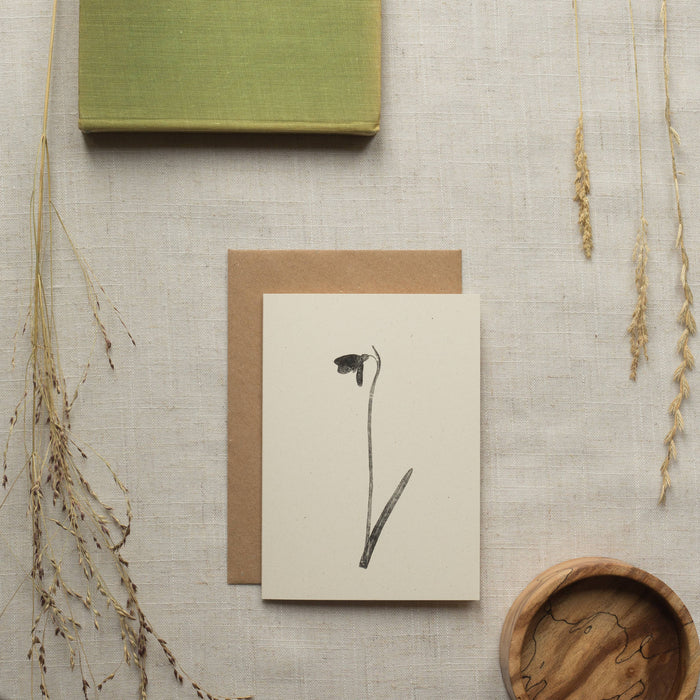 Snowdrop Greeting Card A6 Recycled Card 