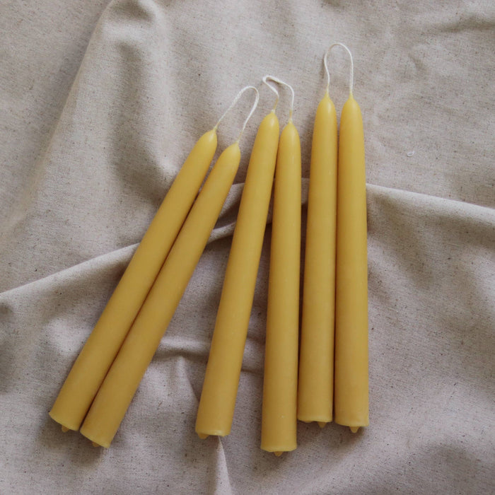 Five Bees Beeswax Taper Dinner Candle