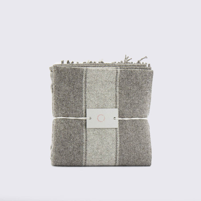 THROW BLANKET / STRIPE WOOL: Light Wool