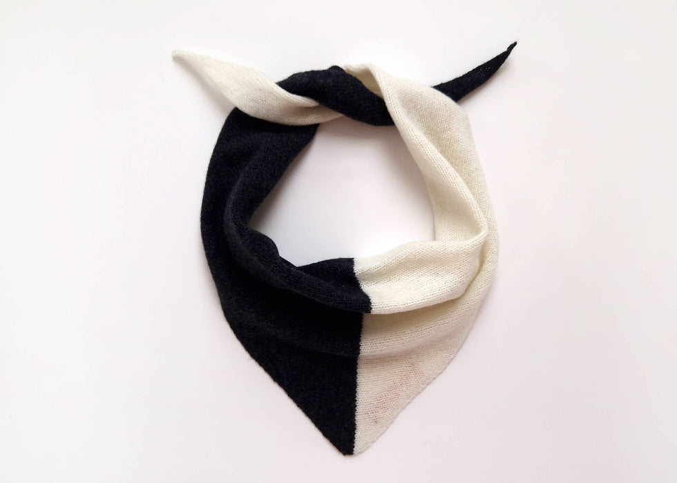 Lightweight Neckerchief - Charcoal & Ecru / One Size