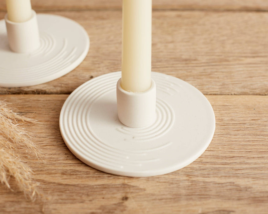 White Ceramic Candle Holder