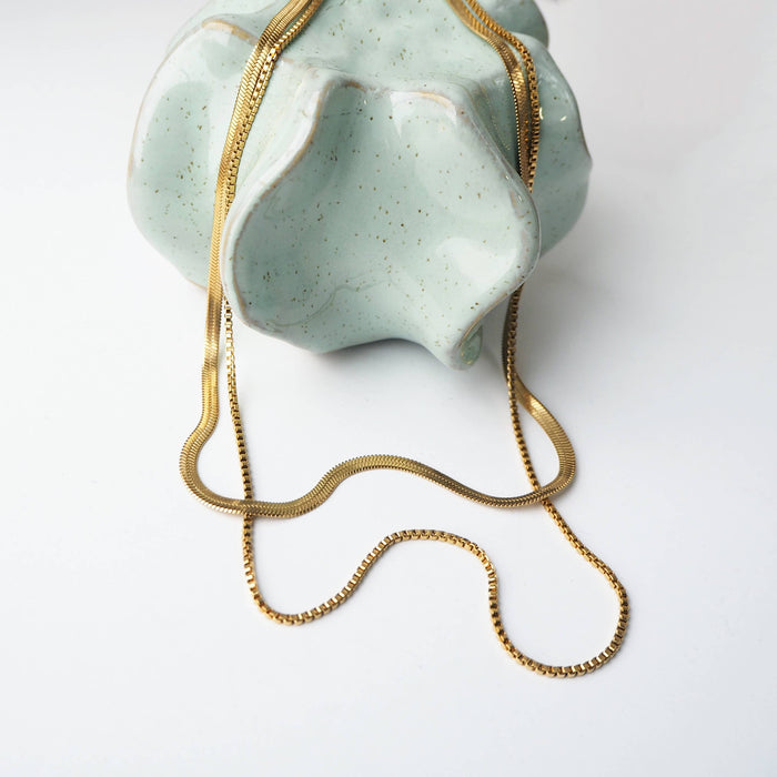 Gold Plated Layered Chain Necklace