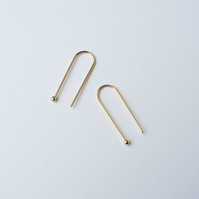 Arc Earrings Gold Small , minimalist U shaped earrings