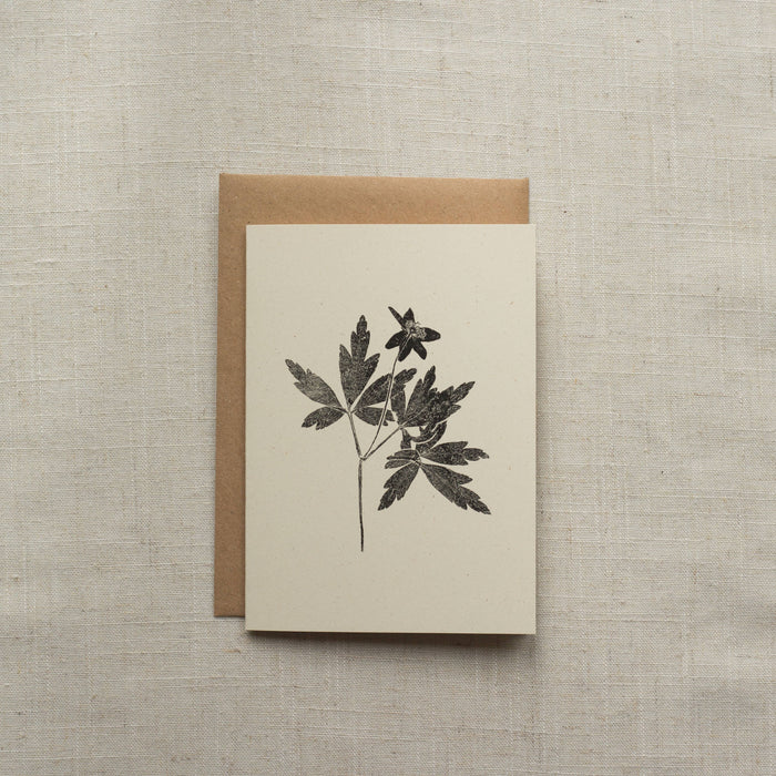 Wood Anemone Flower Greeting Card A6 Recycled Card 