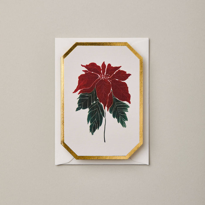 POINSIETTA  BOTANICAL DIE CUT MINI CARD