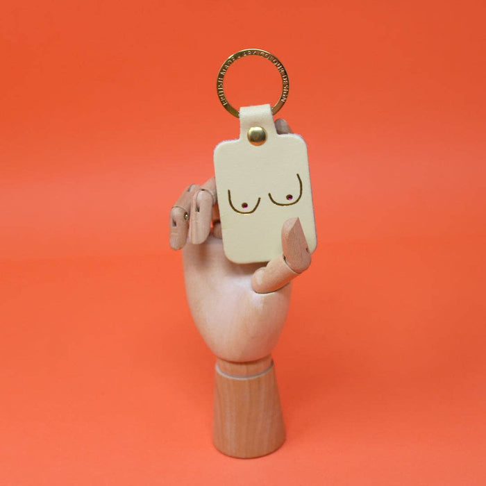 Boobs Key Fob: Cream