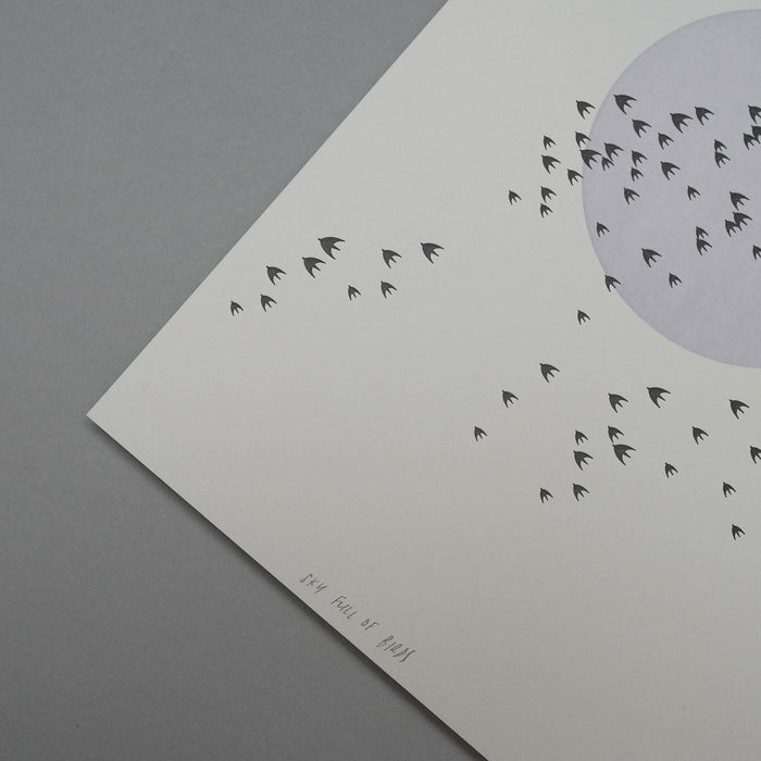 A4 Limited Edition Sky Full of Birds Letterpress Print