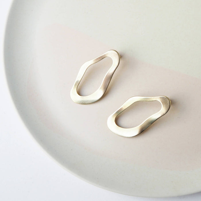Pool Statement Gold Tone Drop Studs