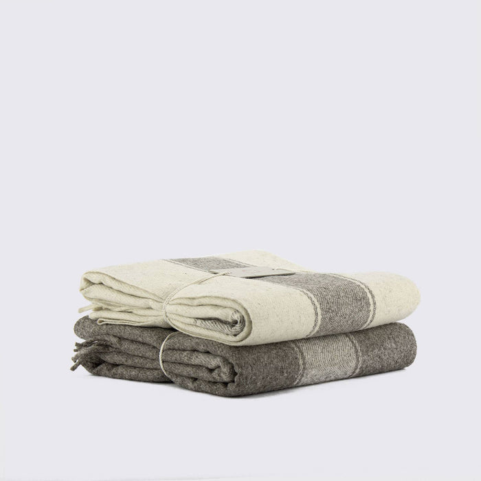 THROW BLANKET / STRIPE WOOL: Light Wool