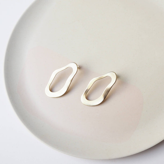 Pool Statement Gold Tone Drop Studs