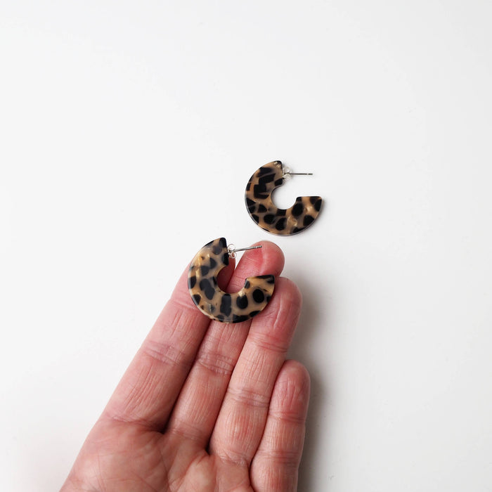 Karamell Statement Acetate Resin Hoop Earrings