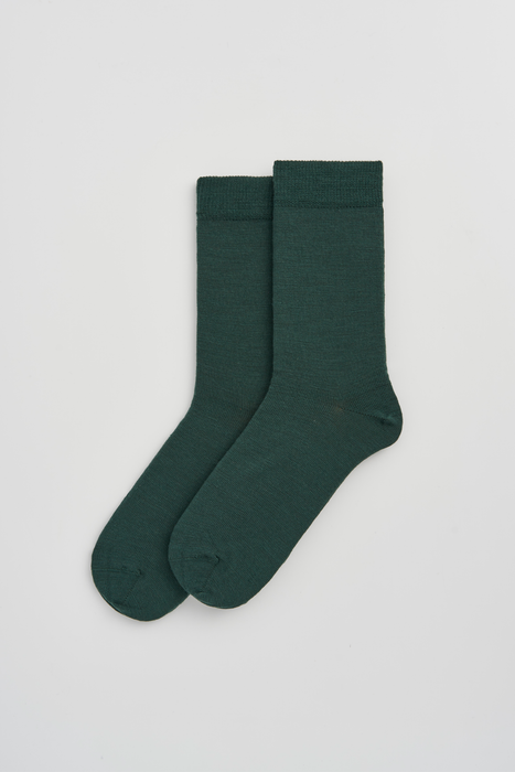 Deep Forest Green Merino Socks 8-10