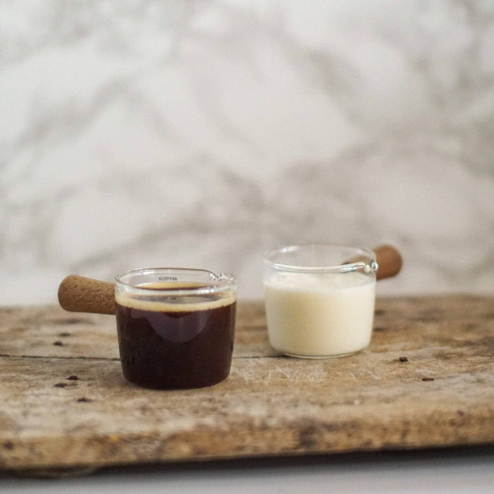 Wooden Handled Glass Server