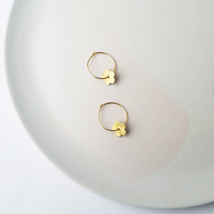 Gold Vermeil Flower Hoops