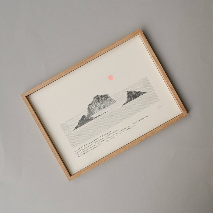 A4 Limited Edition Scottish Island Summits Risograph Print