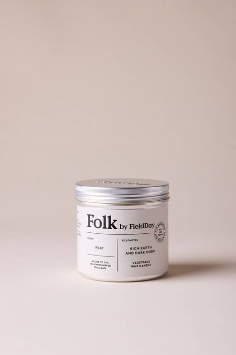 Peat Vegetable Wax Folk Tin Candle