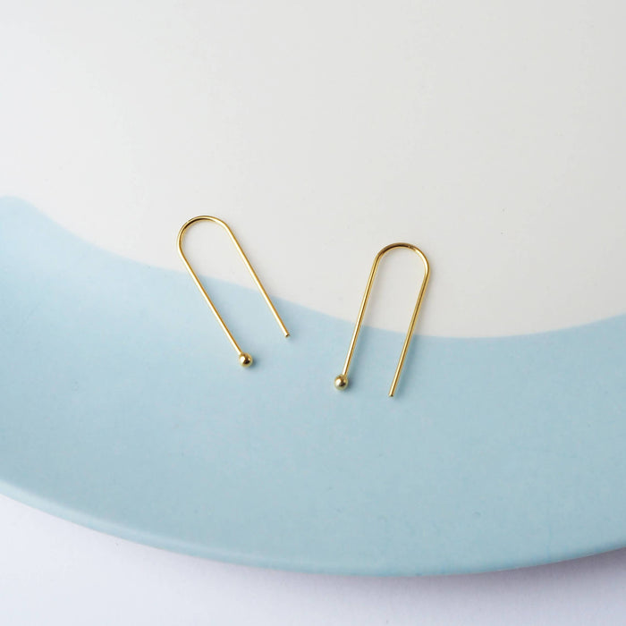 Arc Earrings Gold Small , minimalist U shaped earrings