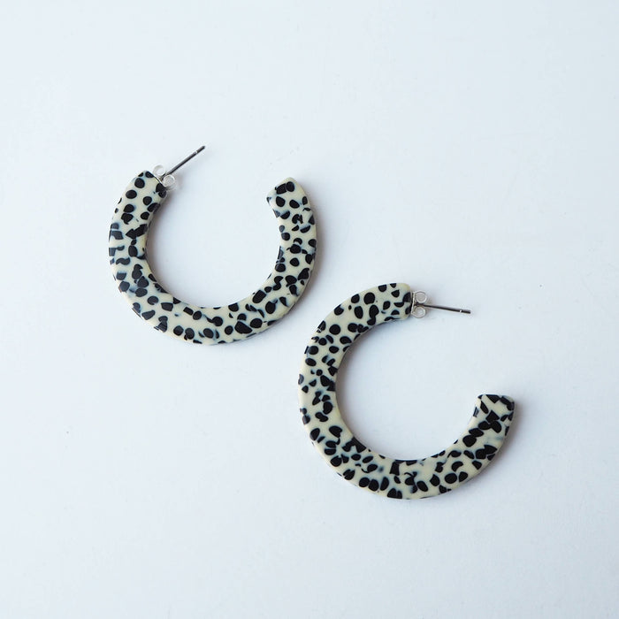 Marble Terrazzocetate Resin Hoop Earrings