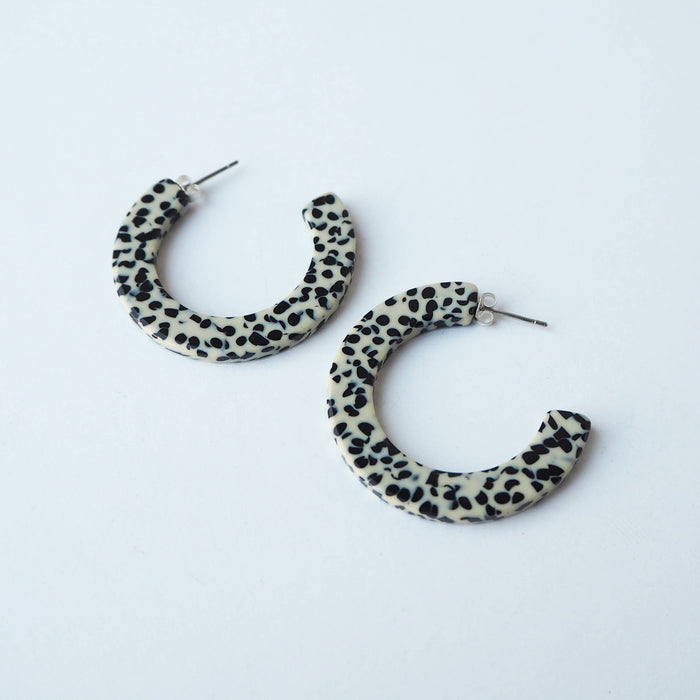 Marble Terrazzocetate Resin Hoop Earrings