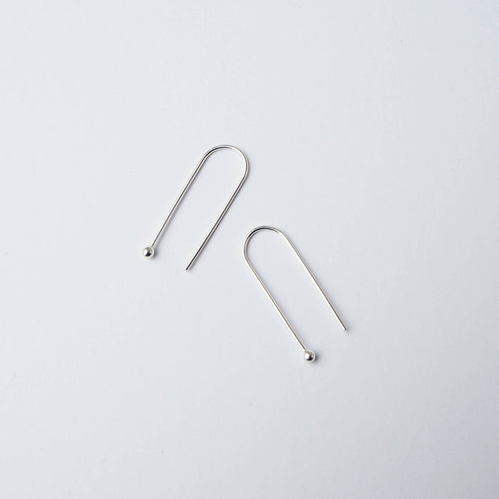 Minimalist U Shaped Silver Earrings