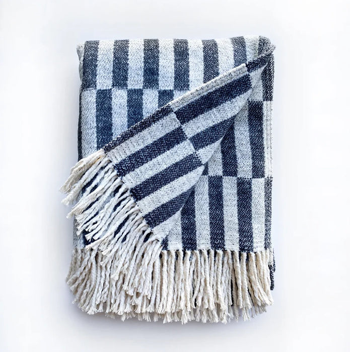 Cubista Charcoal Broken Stripe Throw