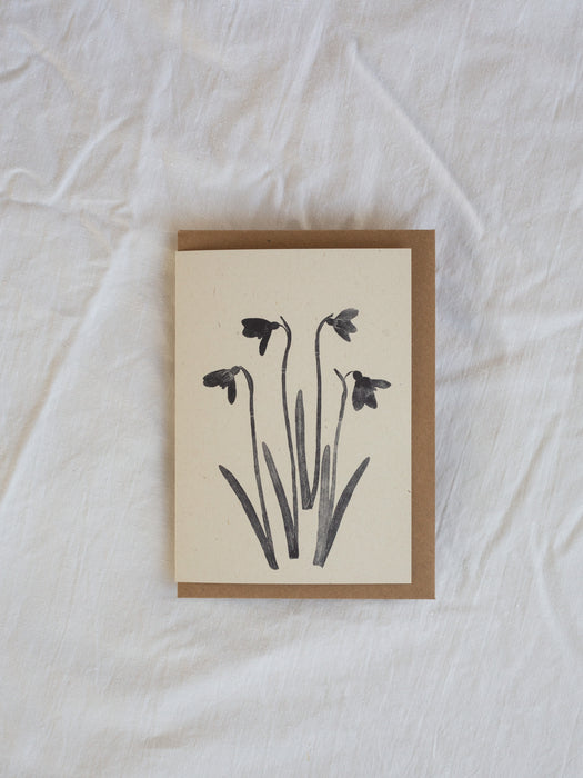 Snowdrops Monoprint Card