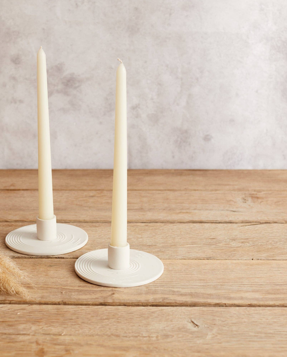 White Ceramic Candle Holder