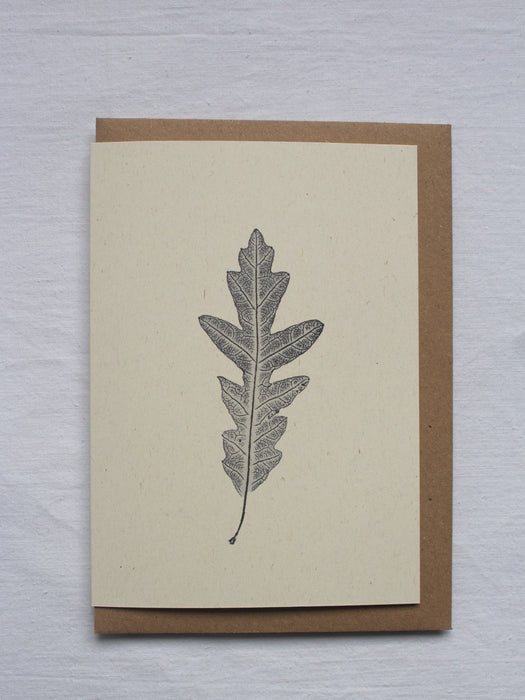 Oak Leaf Monoprint Card