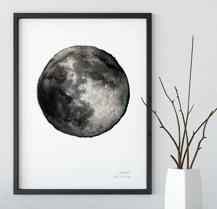 January Wolf Moon Print - A4