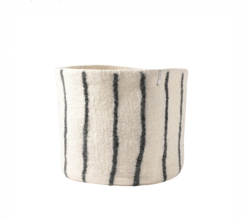 Stripe Felt Basket/Planter - X Large