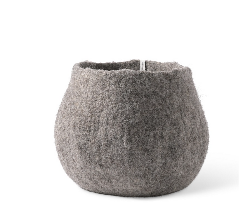 Wool Plant Pot - Light Grey Large