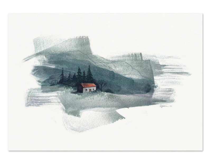 Red Roof Bothy Print