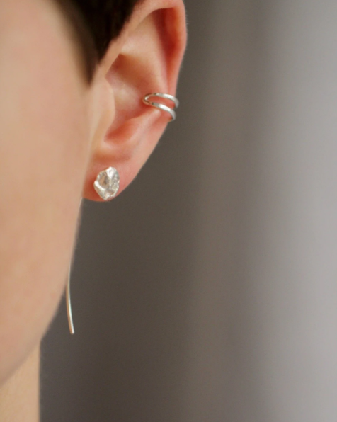 Silver Petal Earrings