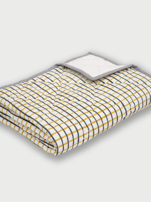 Grid Quilt - Blue/Yellow