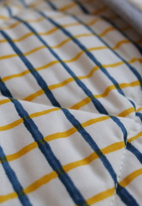 Grid Quilt - Blue/Yellow