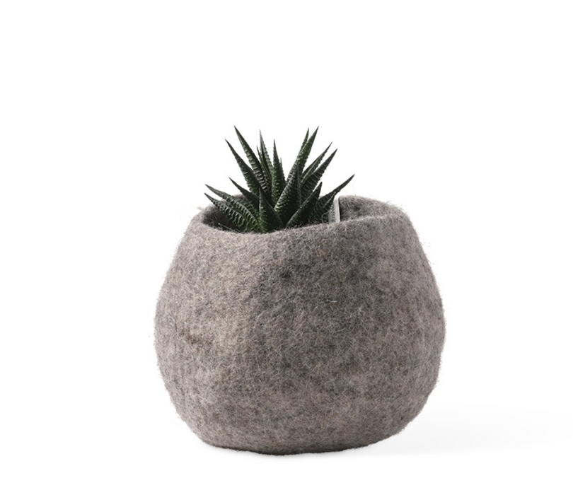 Wool Plant Pot - Greige Small