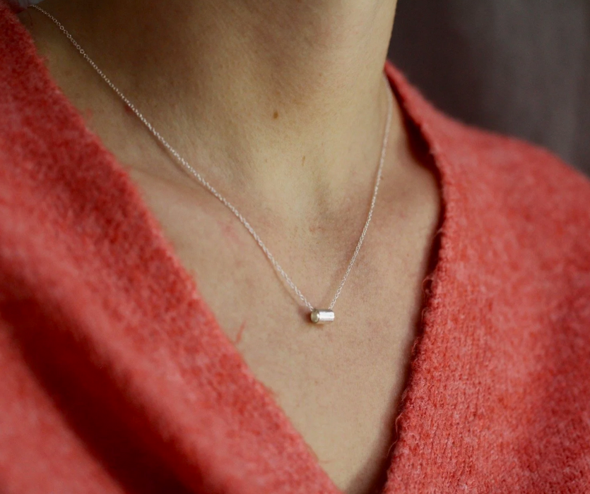 Silver Tube Necklace