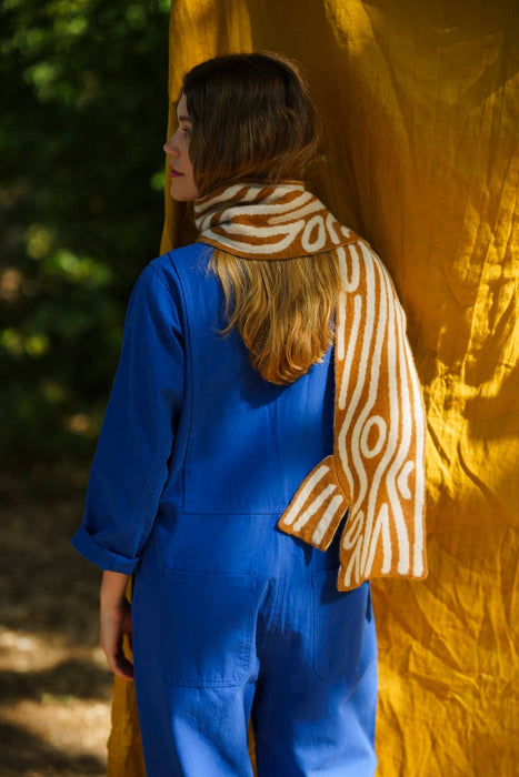 Log Shaped Scarf - Brown